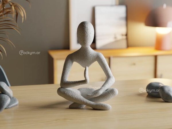 Set X3 Adorno Figura Meditacion Original Relajante Ambientes Feng Shui - Imagen 5