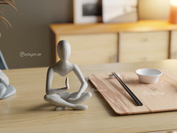 Set X3 Adorno Figura Meditacion Original Relajante Ambientes Feng Shui - Imagen 2