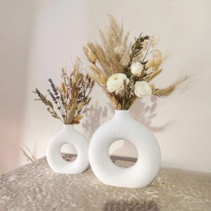 Set x2 Florero Nordico Dona Texturado Grande + Chico